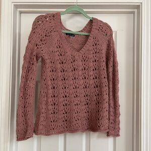 American Eagle Outfitters Mauve V-Neck Sweater